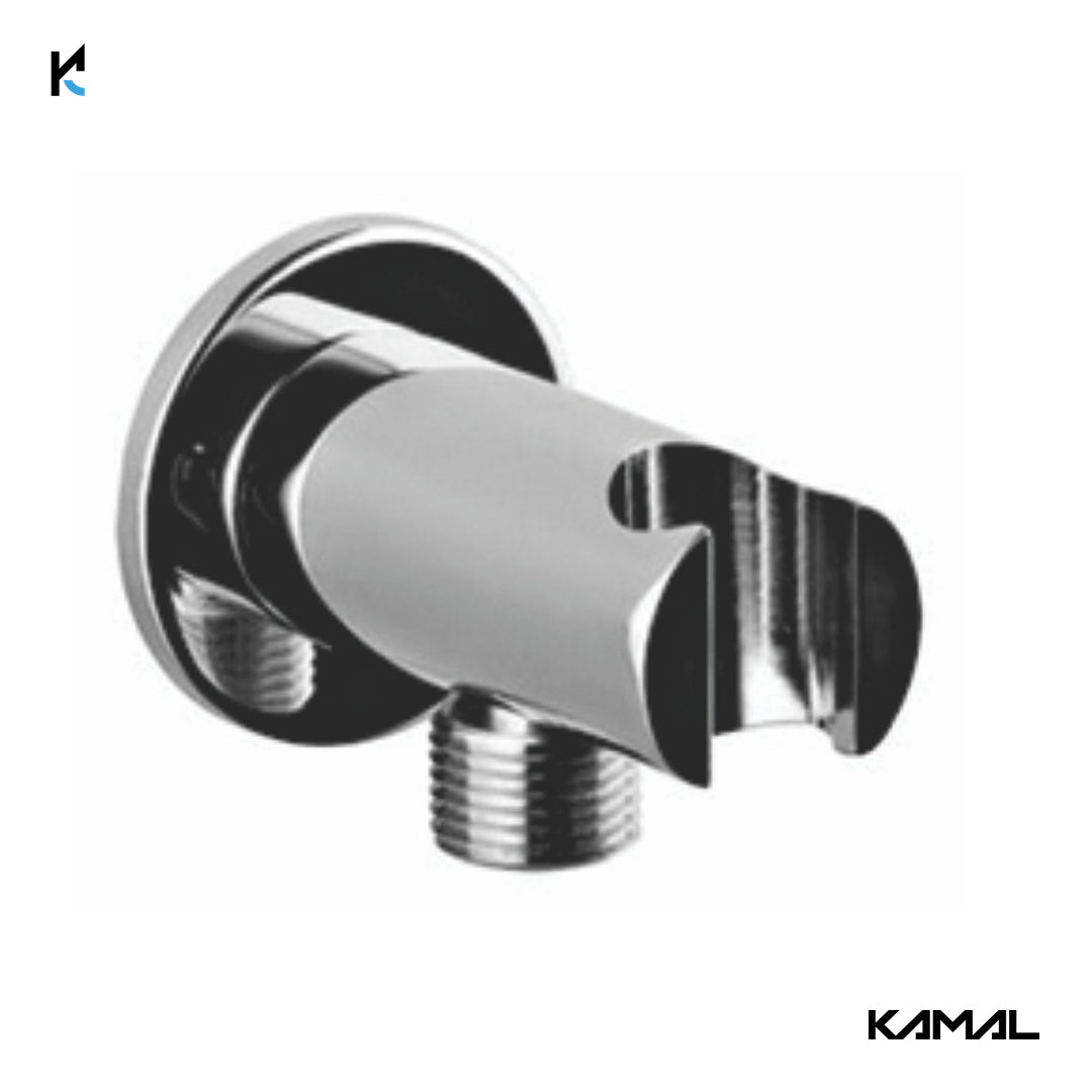 Wall Outlet with Hook (Full Brass) - by Kamal - Kamal Bathware
